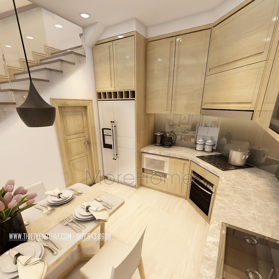 Thiết kế nội thất phòng khách nhà phố Long Biên